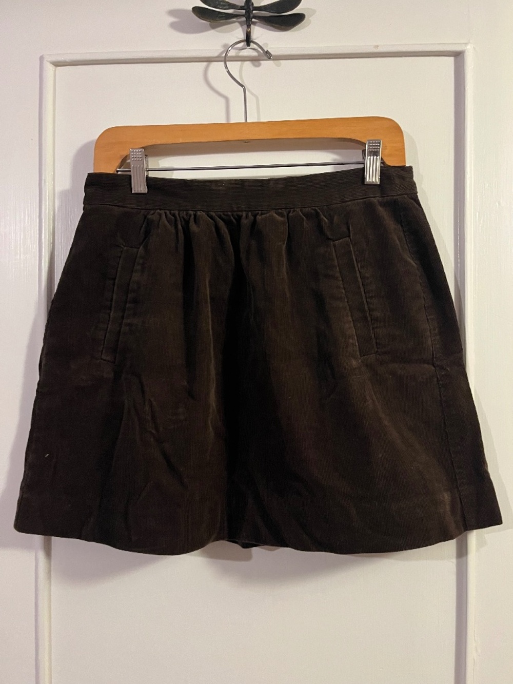 Dark Brown J-Crew Corduroy Mini Skirt, Size 4